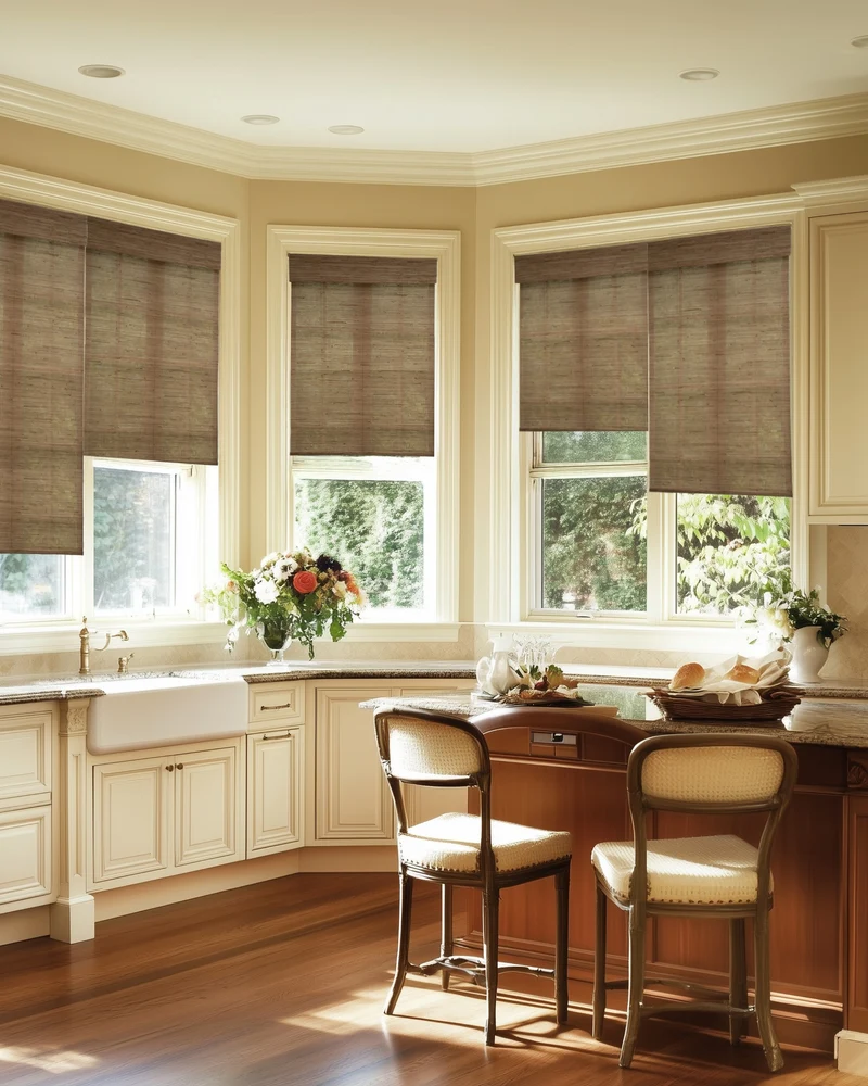Mia Jute Motorized Woven Shade - Sand