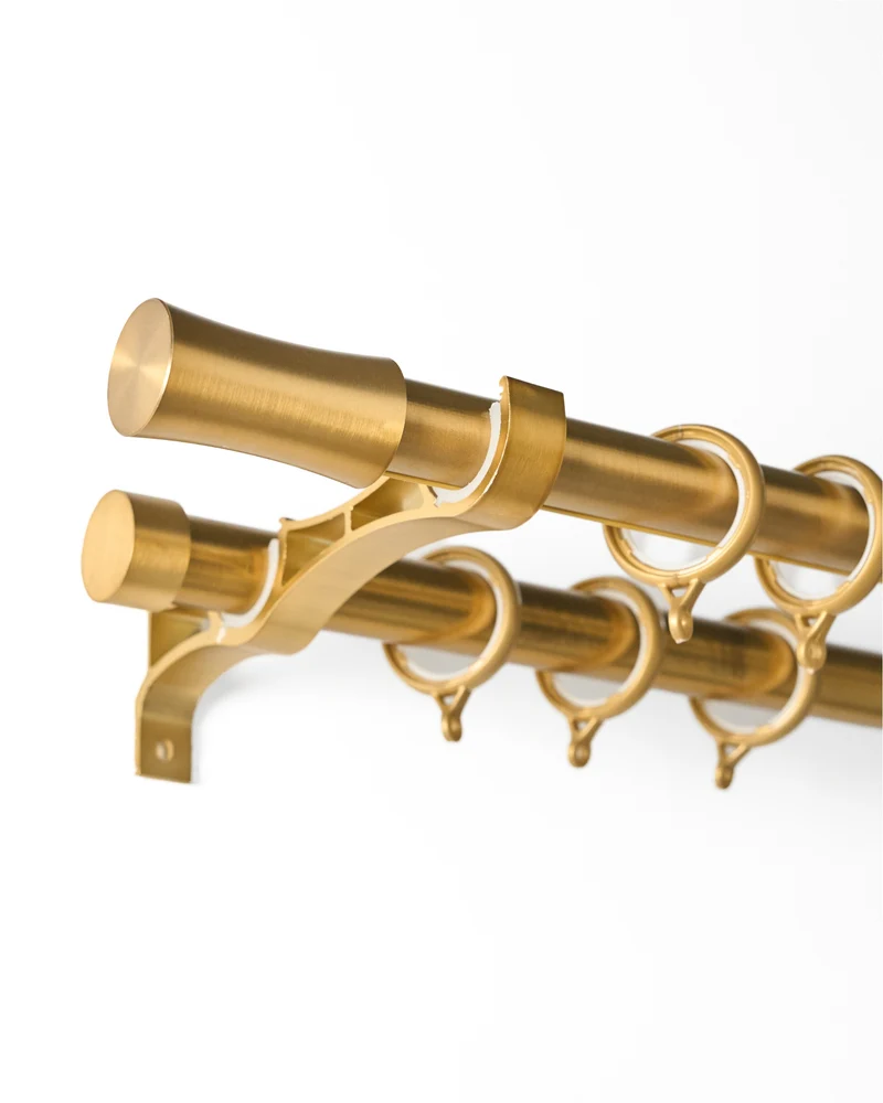 Silent Glide Roman Bronze Double Curtain Rod