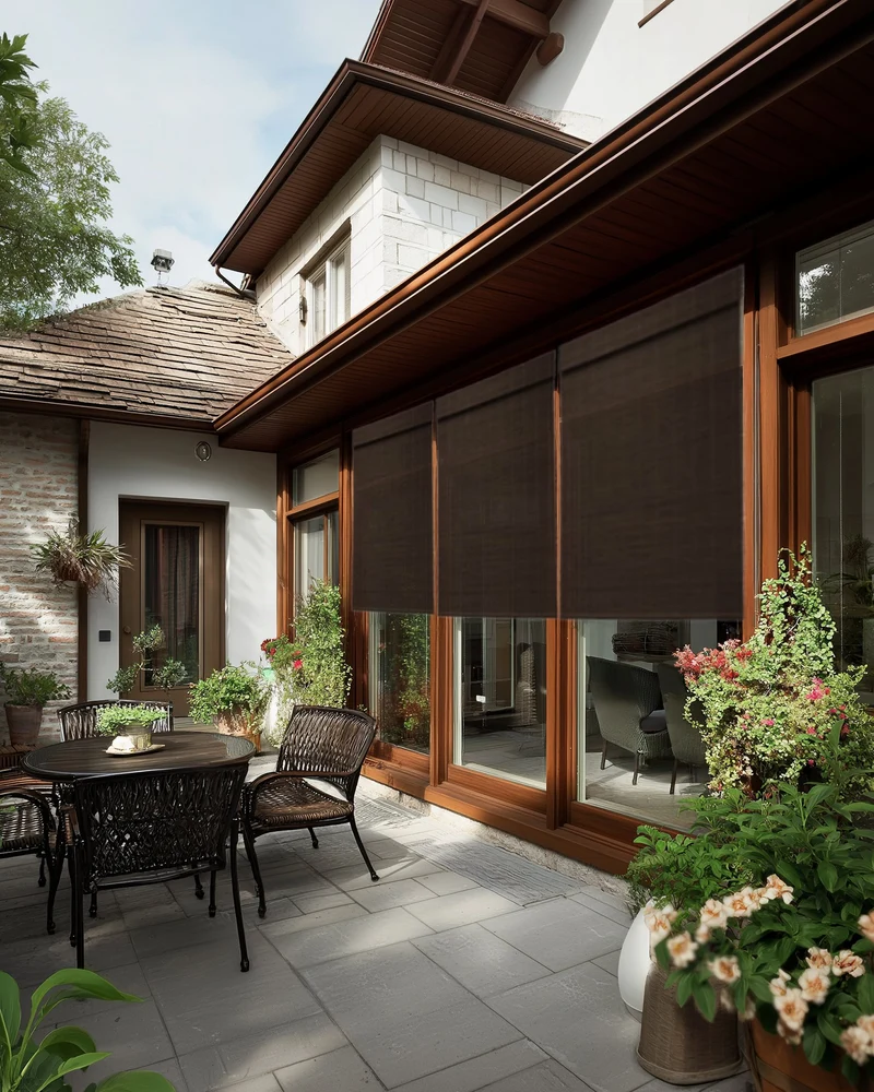 Hana Bamboo Outdoor Woven Shade - Bark