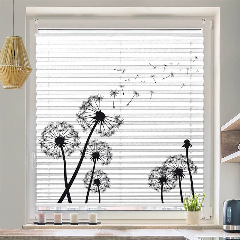 Wabenplissee Motiv "Pusteblumen Grafik"