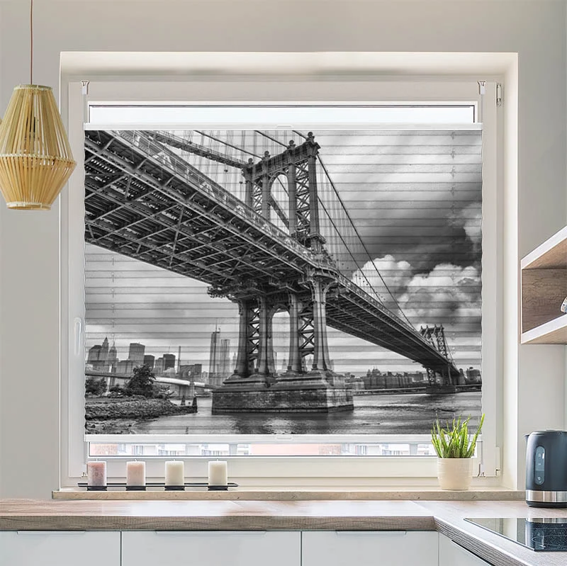 Wabenplissee Motiv "Brooklyn Bridge"