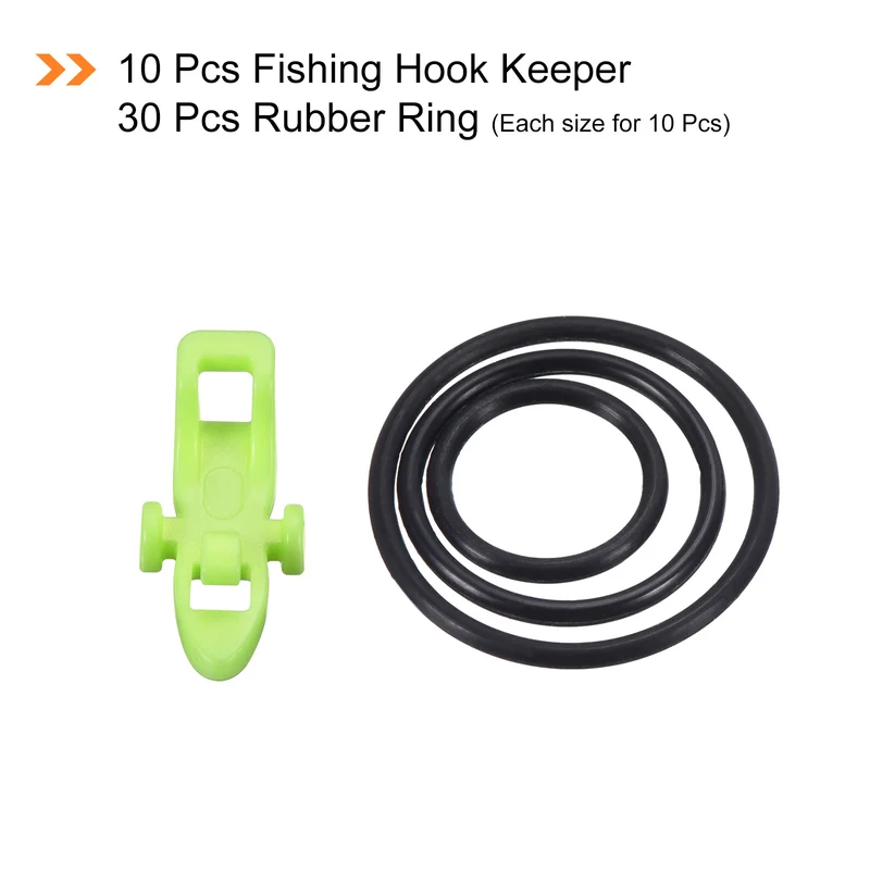 Fishing Hook Keeper, Plastic Fish Lure Bait Holder Accessories with Rubber Rings for Fishing Rod Poles