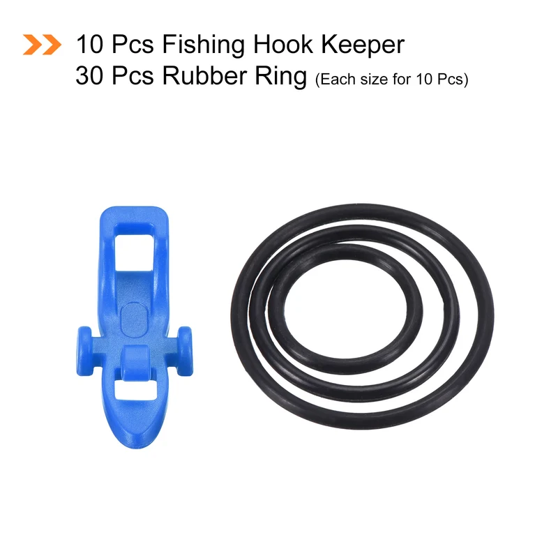 Fishing Hook Keeper, Plastic Fish Lure Bait Holder Accessories with Rubber Rings for Fishing Rod Poles