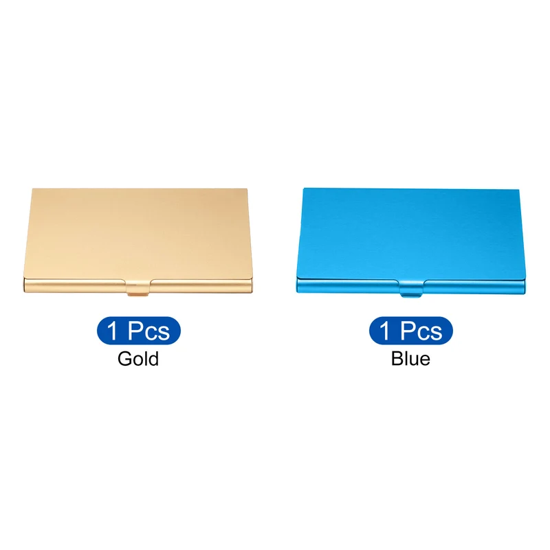 Business Card Holder, Aluminum Alloy Flip Cover Slim Name Cards Case, for Women Men