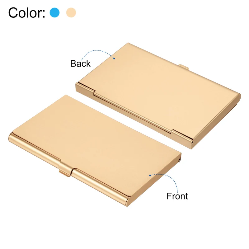 Business Card Holder, Aluminum Alloy Flip Cover Slim Name Cards Case, for Women Men