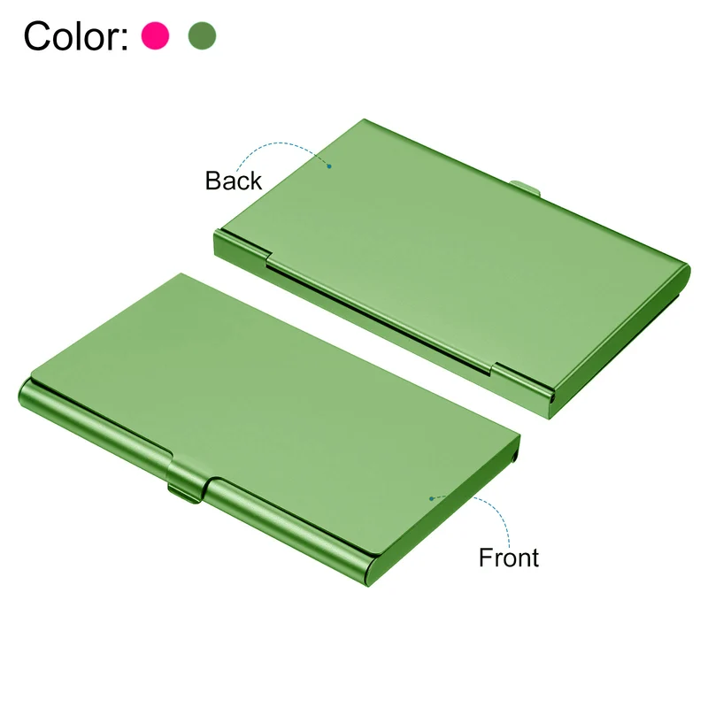 Business Card Holder, Aluminum Alloy Flip Cover Slim Name Cards Case, for Women Men