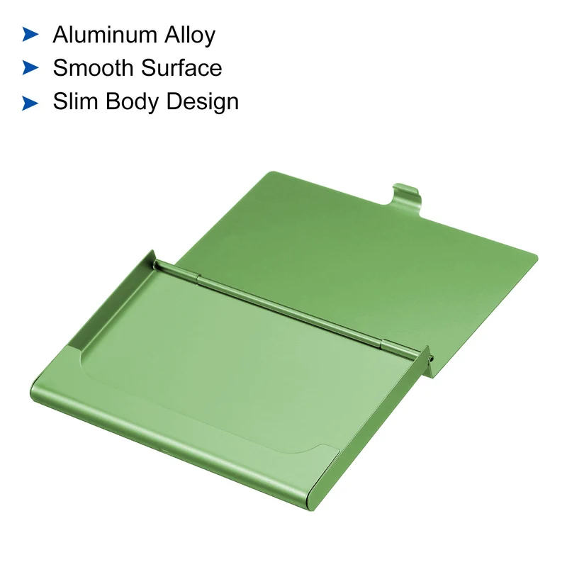 Business Card Holder, Aluminum Alloy Flip Cover Slim Name Cards Case, for Women Men