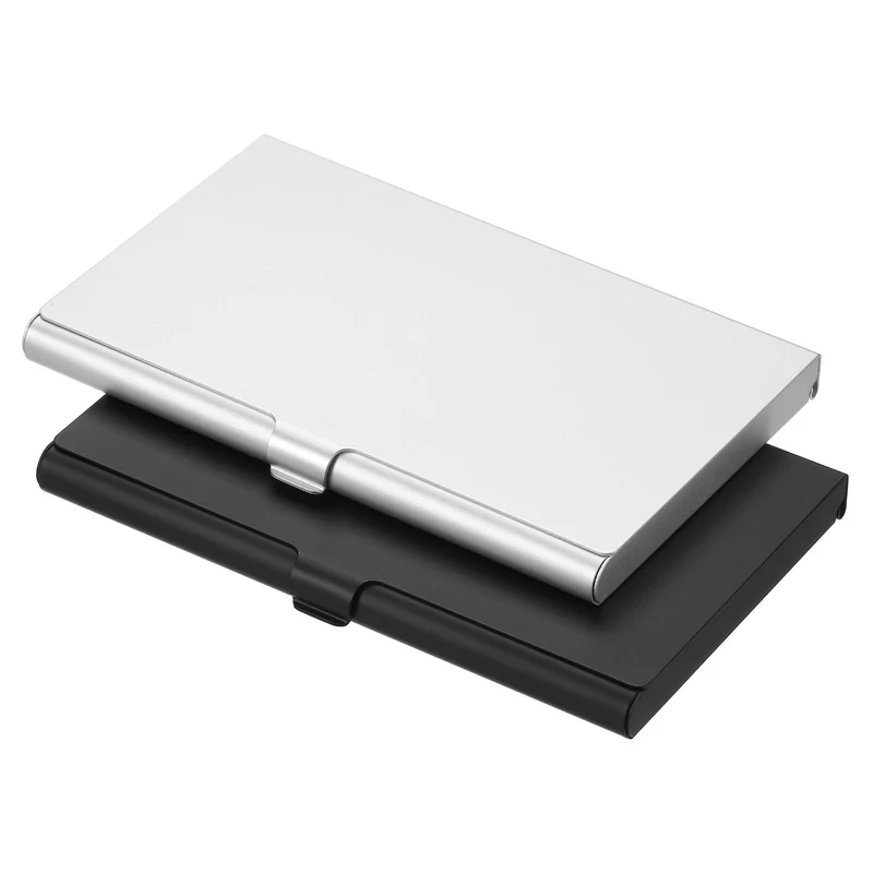 Business Card Holder, Aluminum Alloy Flip Cover Slim Name Cards Case, for Women Men