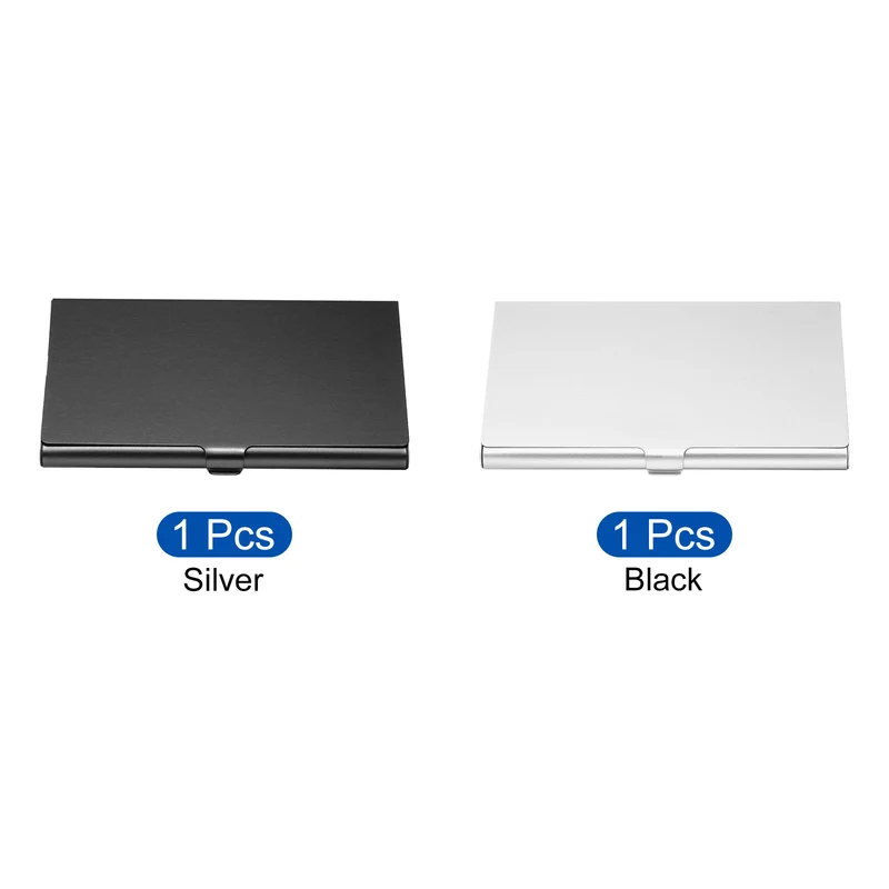 Business Card Holder, Aluminum Alloy Flip Cover Slim Name Cards Case, for Women Men