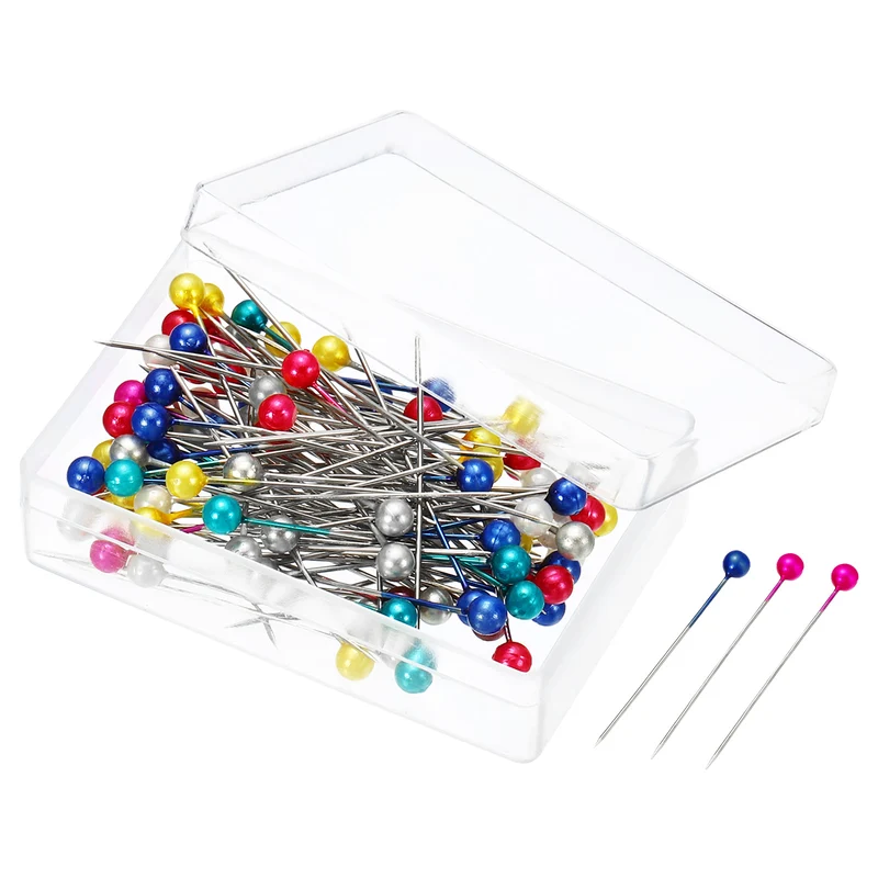 Pearlized Sewing Pins Set Stainless Steel Ball Head Needle Straight Quilting Pin for Dressmaker Decorations