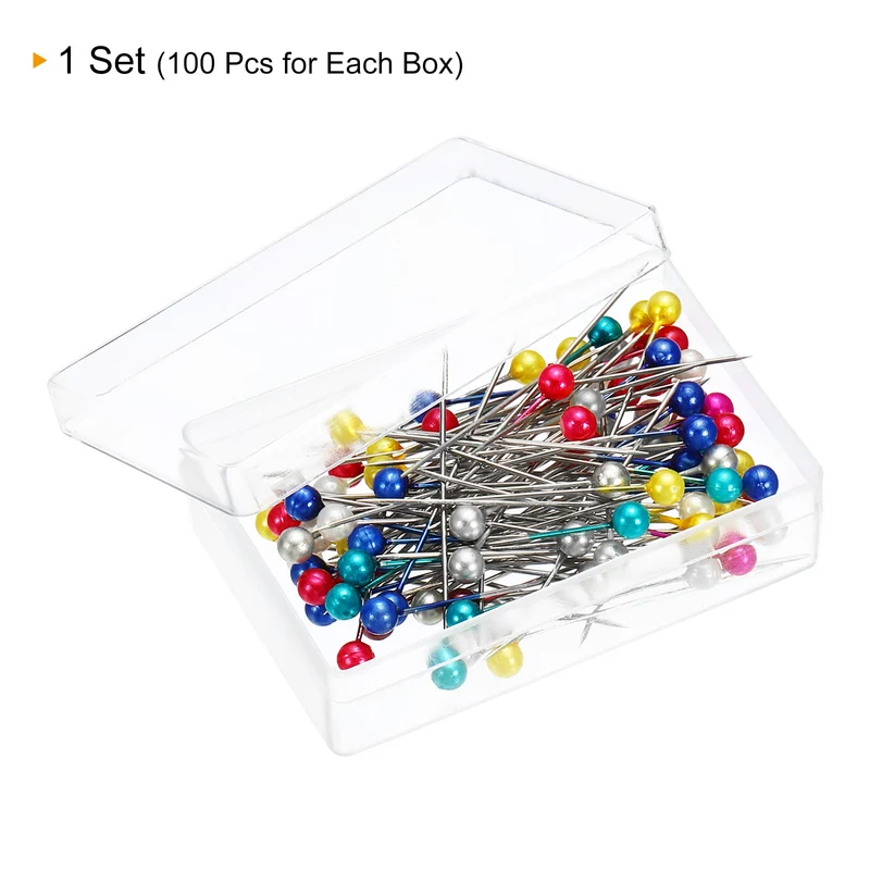Pearlized Sewing Pins Set Stainless Steel Ball Head Needle Straight Quilting Pin for Dressmaker Decorations