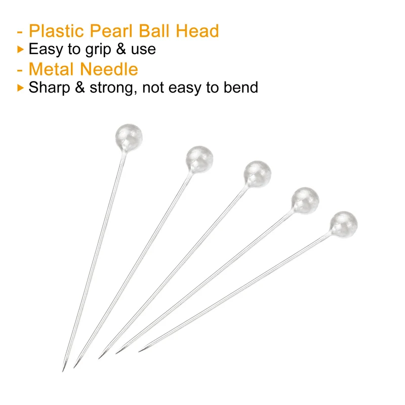 Pearlized Sewing Pins Set, Stainless Steel Ball Head Needle Straight Quilting Pin for Dressmaker Decorations
