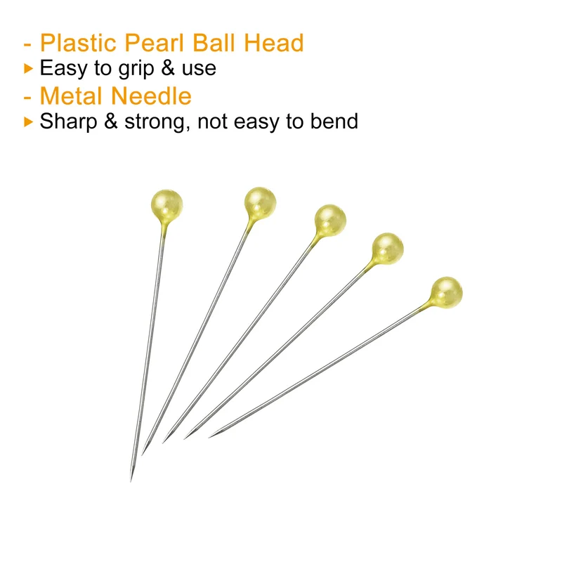 Pearlized Sewing Pins Set, Stainless Steel Ball Head Needle Straight Quilting Pin for Dressmaker Decorations