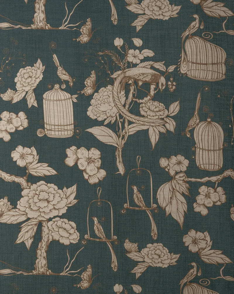Seeker Linen Blend Floral Patterned Custom Curtain
