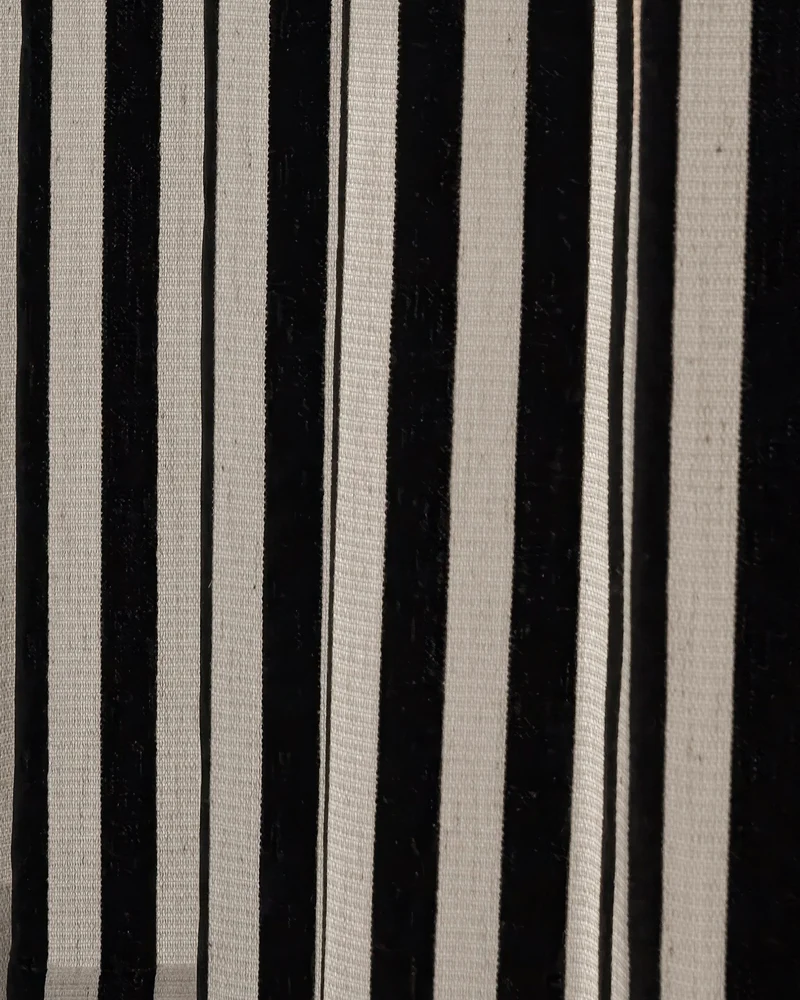 Renee 4 layers Soundproof Thermal Striped Linen Velvet Color Block Custom Curtain