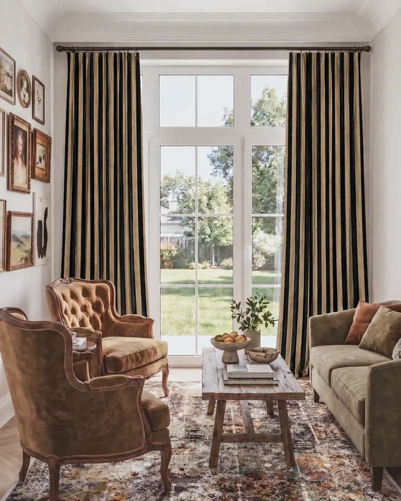 Liam Striped Linen Blend Custom Curtain