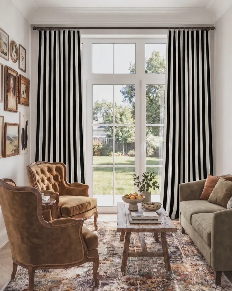 Liam Striped Linen Blend Custom Curtain