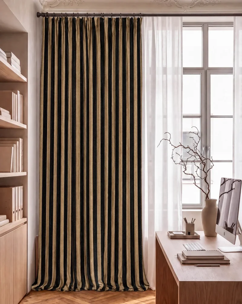 Liam Striped Linen Blend Custom Curtain