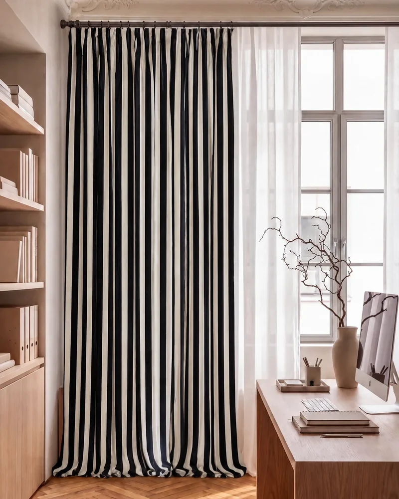 Liam Striped Linen Blend Custom Curtain