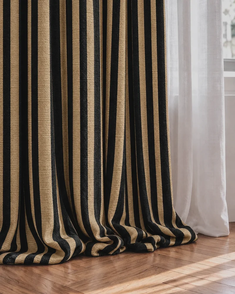Liam Striped Linen Blend Custom Curtain