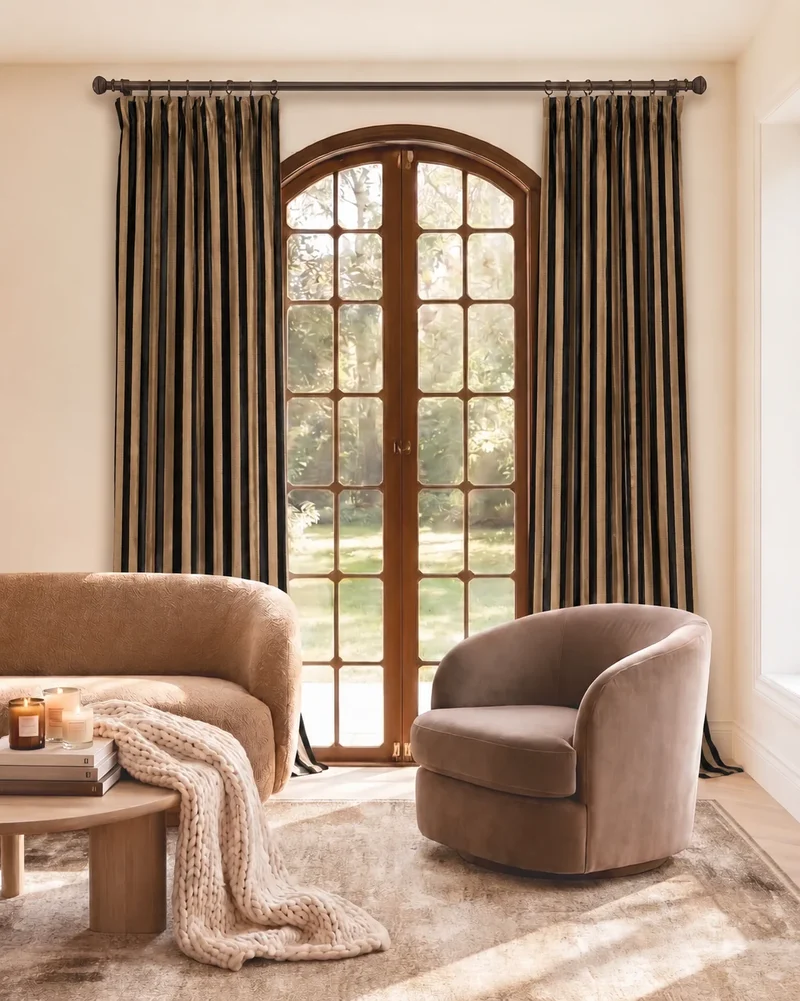 Liam Striped Linen Blend Custom Curtain