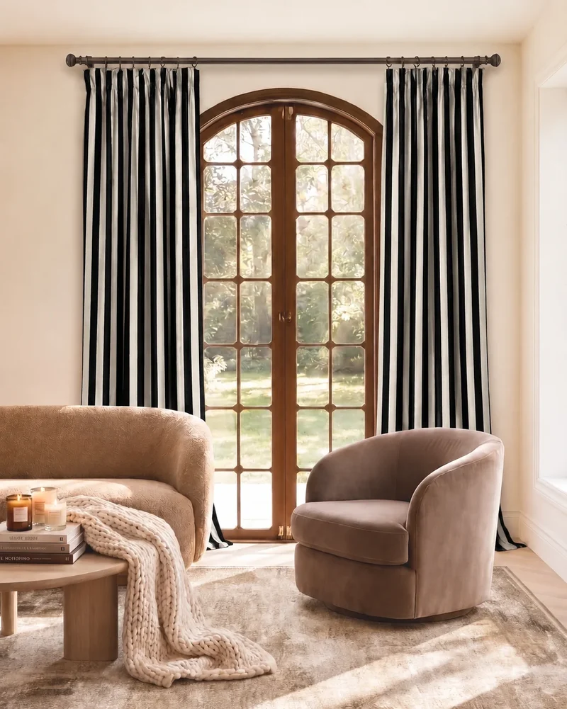 Liam Striped Linen Blend Custom Curtain