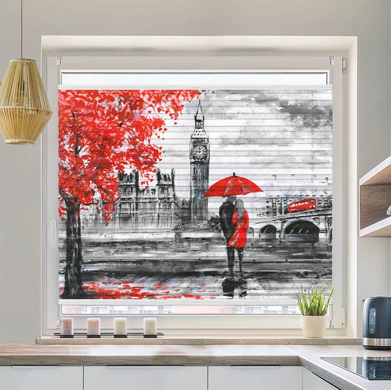 Wabenplissee Motiv "London Big Ben Gemaelde"