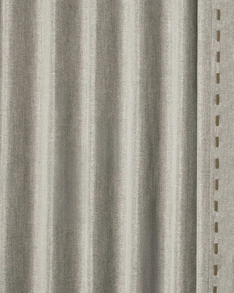 Cleo Textured Custom Curtain with Trim