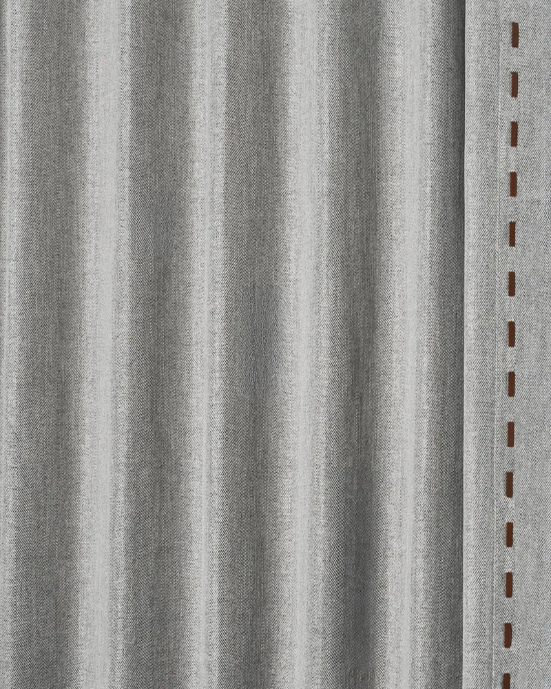 Cleo Textured Custom Curtain with Trim