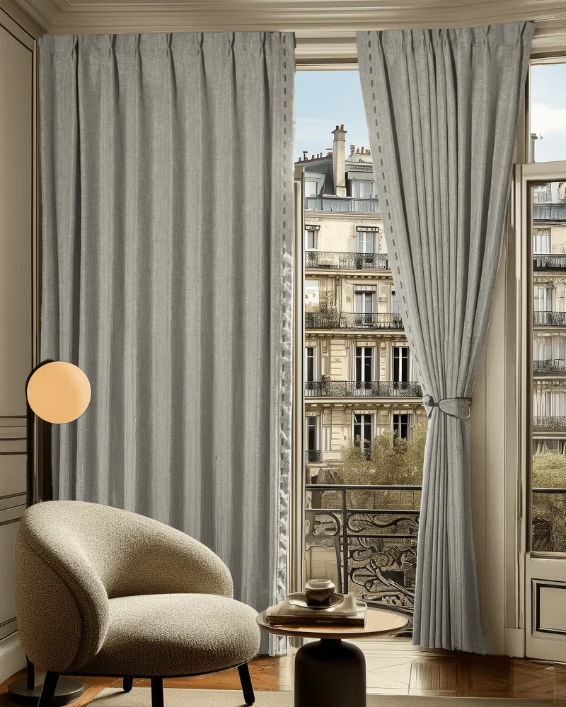 Cleo Textured Custom Curtain with Trim