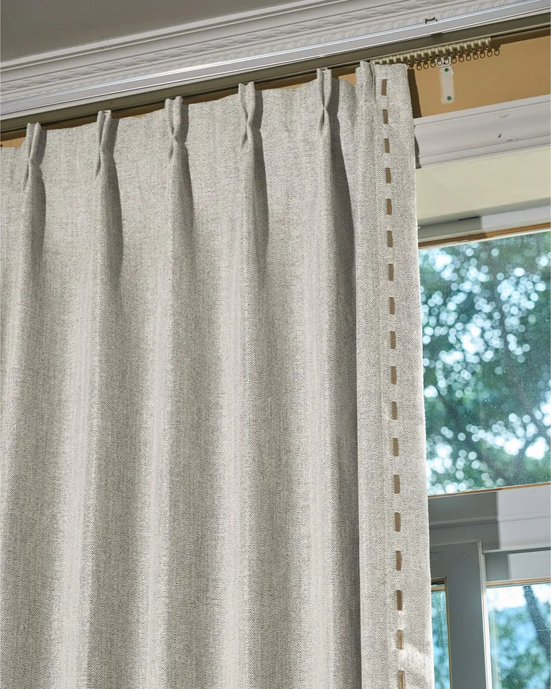 Cleo Textured Custom Curtain with Trim