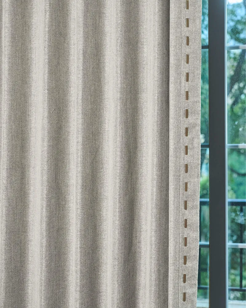Cleo Textured Custom Curtain with Trim