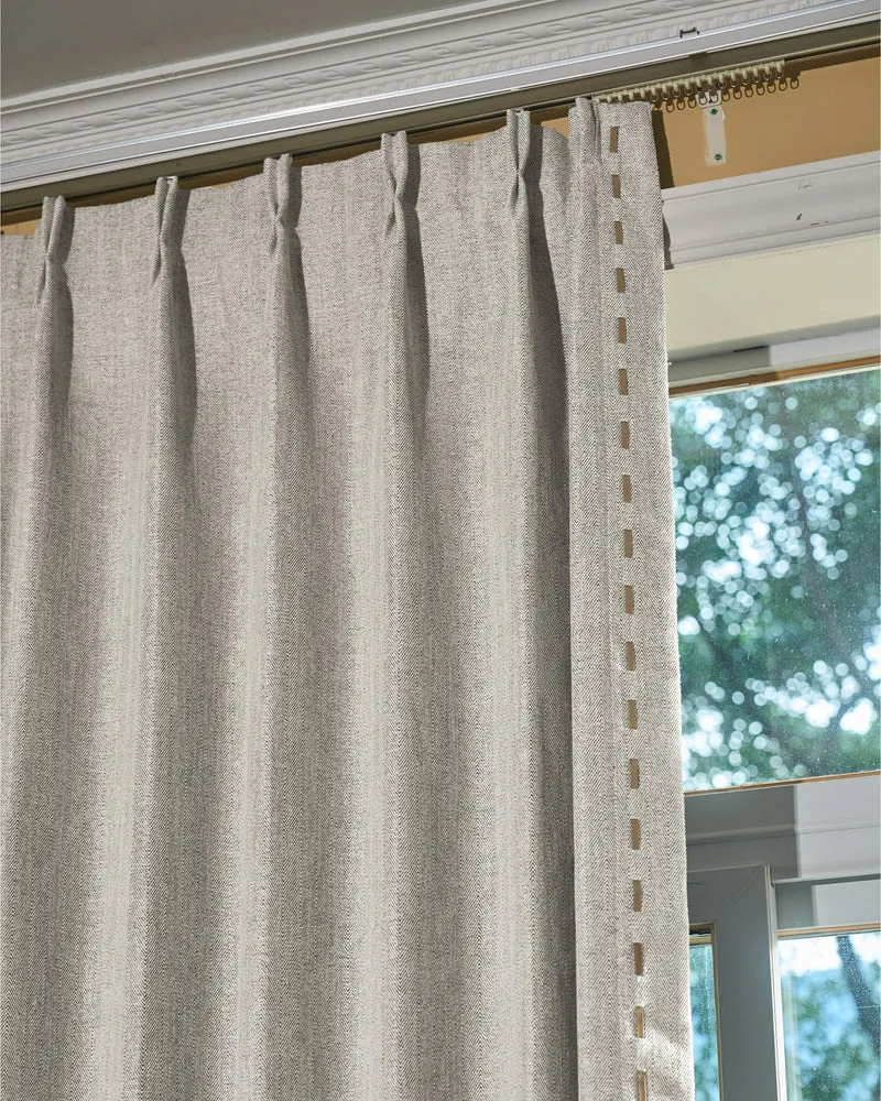 Cleo Textured Custom Curtain with Trim