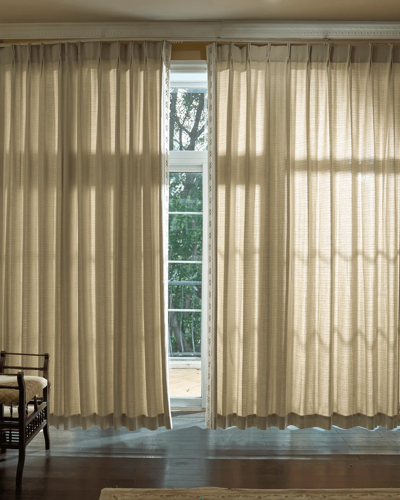 Arden Textured Custom Curtain with Trim
