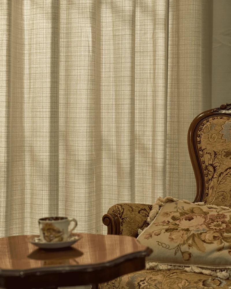 Arden Textured Custom Curtain with Trim