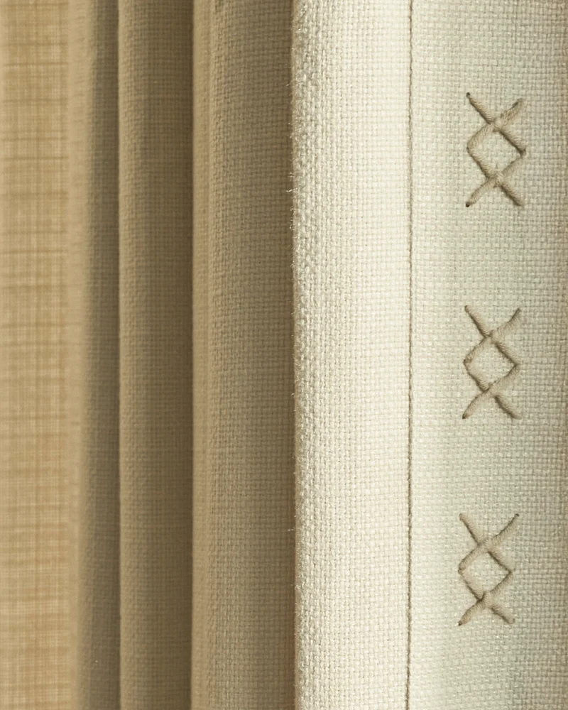 Arden Textured Custom Curtain with Trim