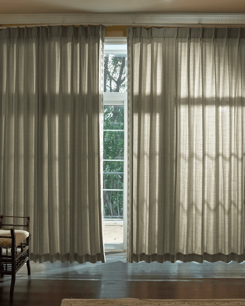 Arden Textured Custom Curtain with Trim
