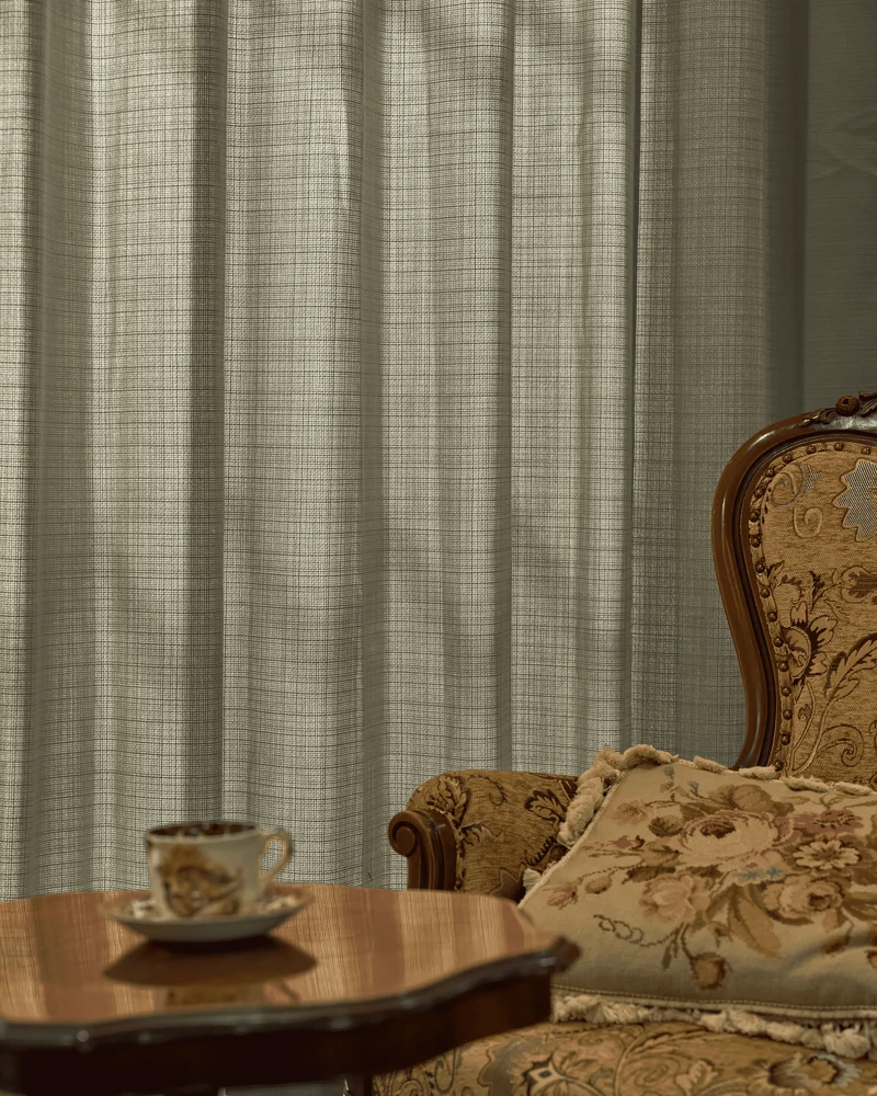 Arden Textured Custom Curtain with Trim