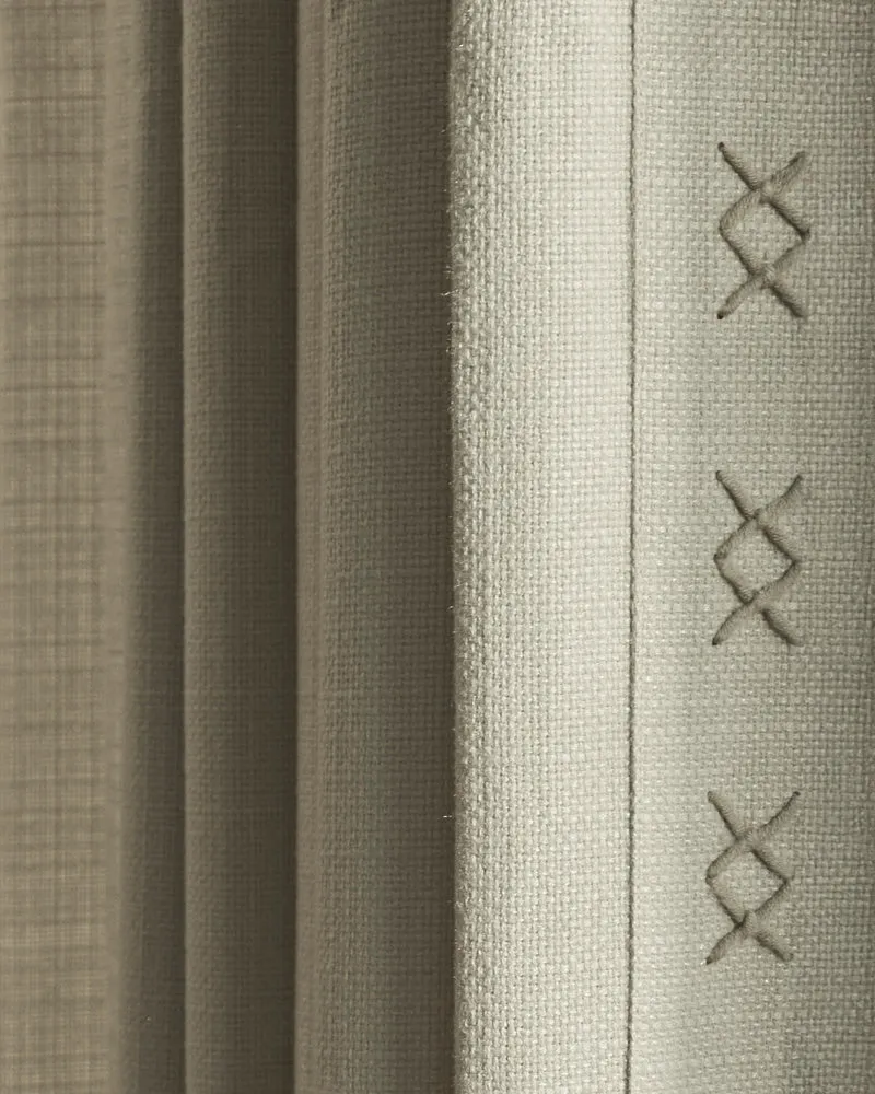 Arden Textured Custom Curtain with Trim