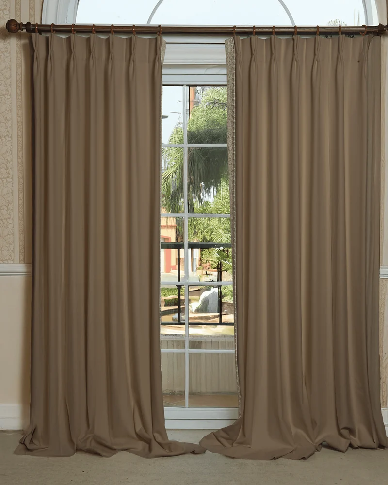 Zane Textured Custom Curtain with Trim