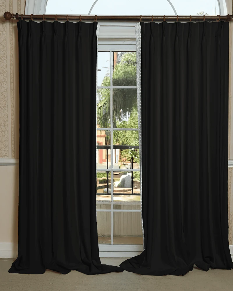 Zane Textured Custom Curtain with Trim