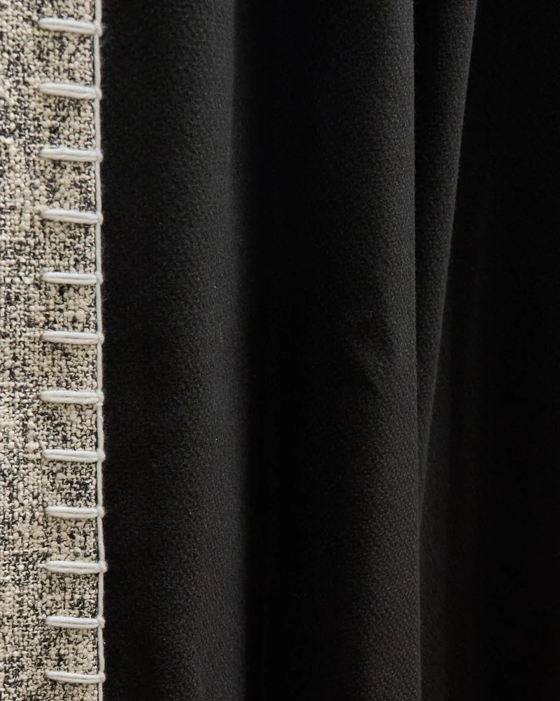Zane Textured Custom Curtain with Trim