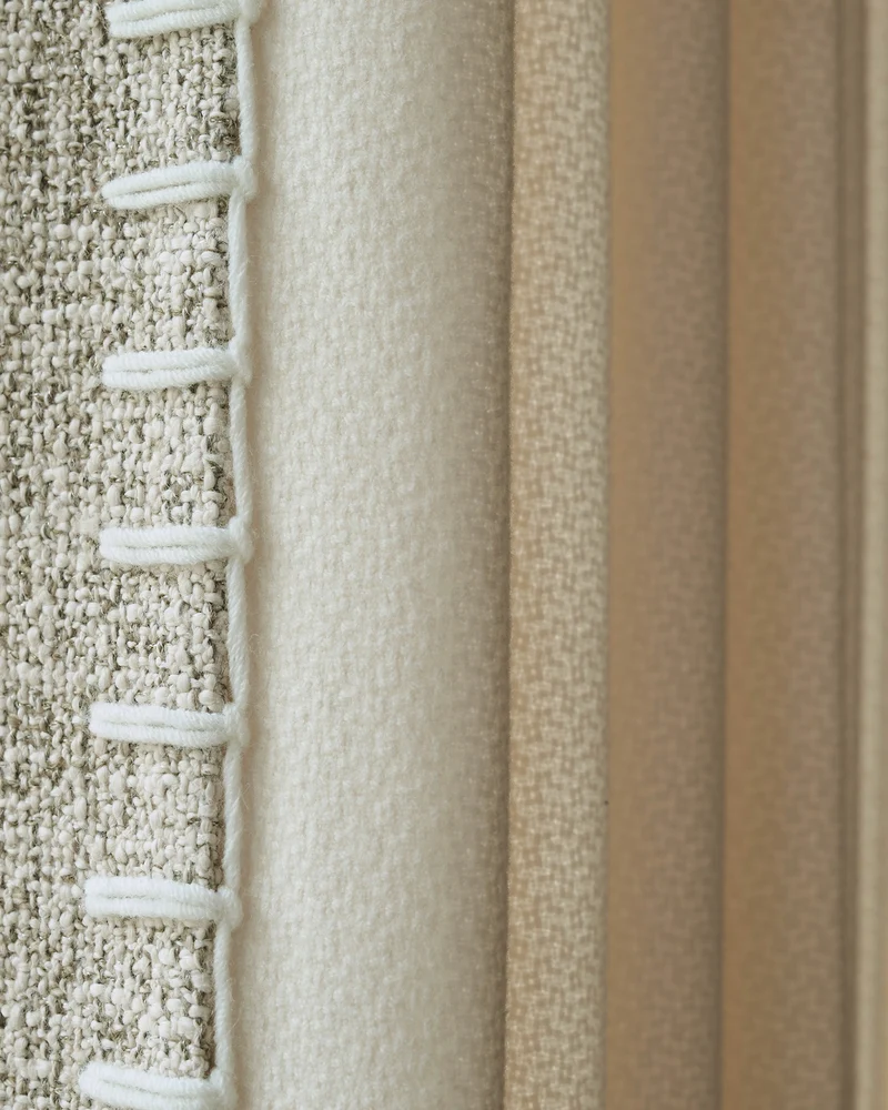 Zane Textured Custom Curtain with Trim