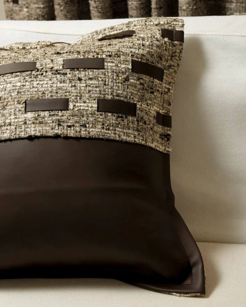 Juliette Textured Leather Lumbar Pillowcase