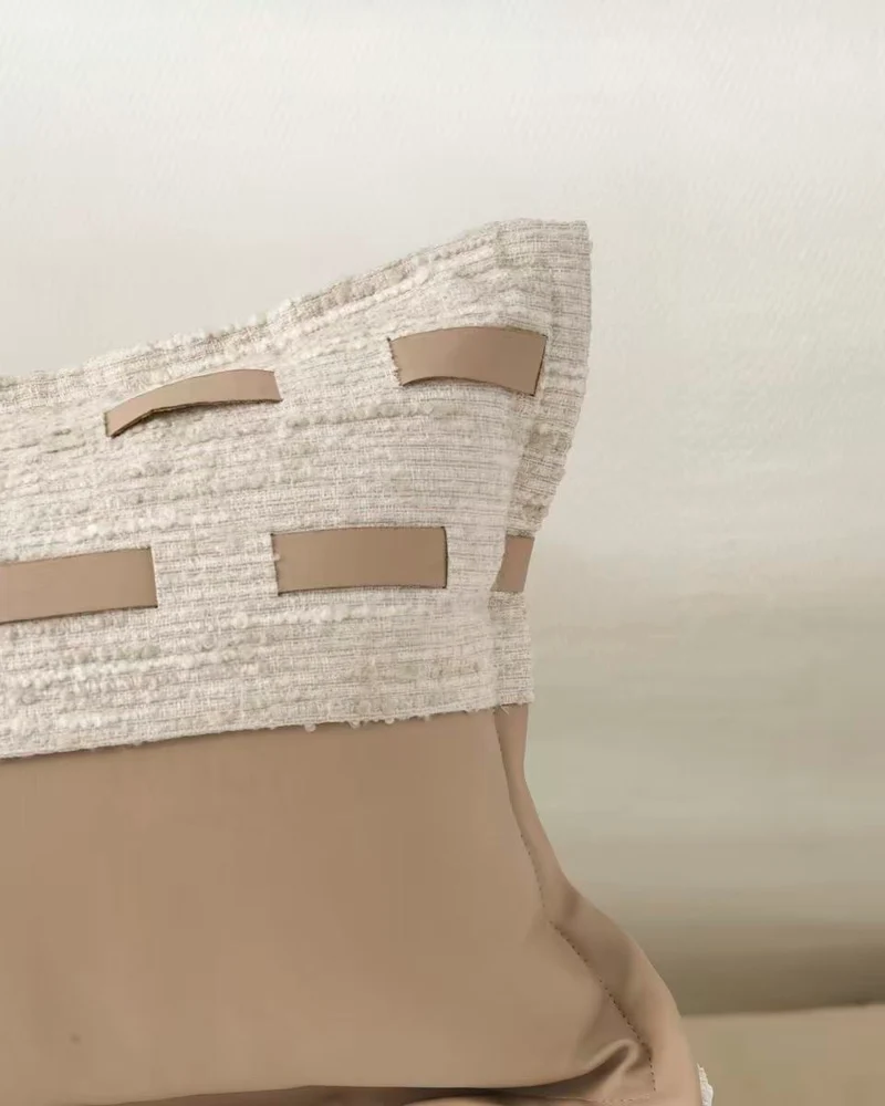 Juliette Textured Leather Lumbar Pillowcase