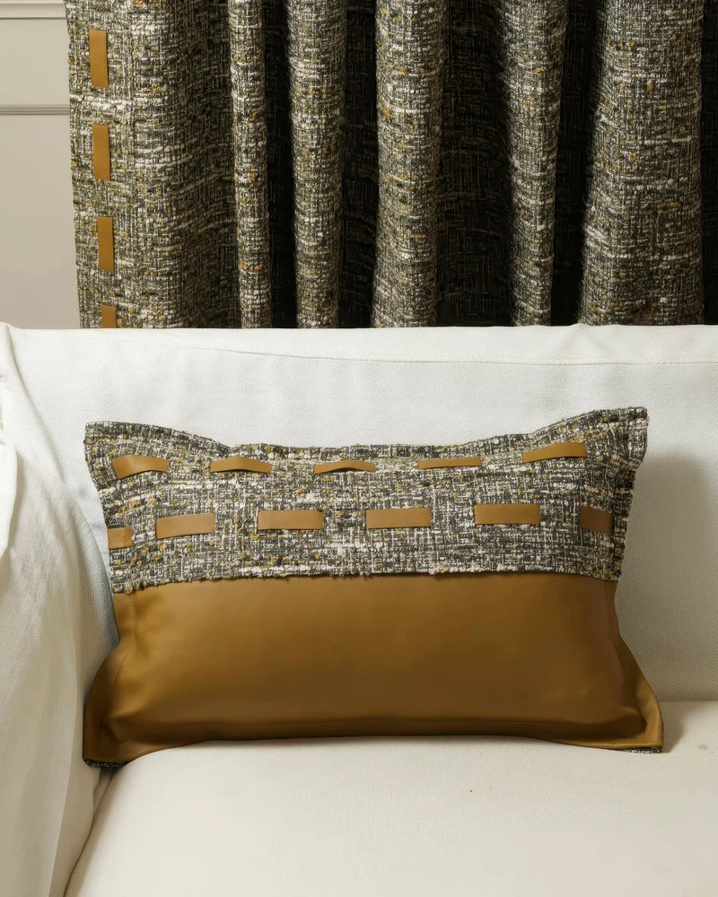 Juliette Textured Leather Lumbar Pillowcase
