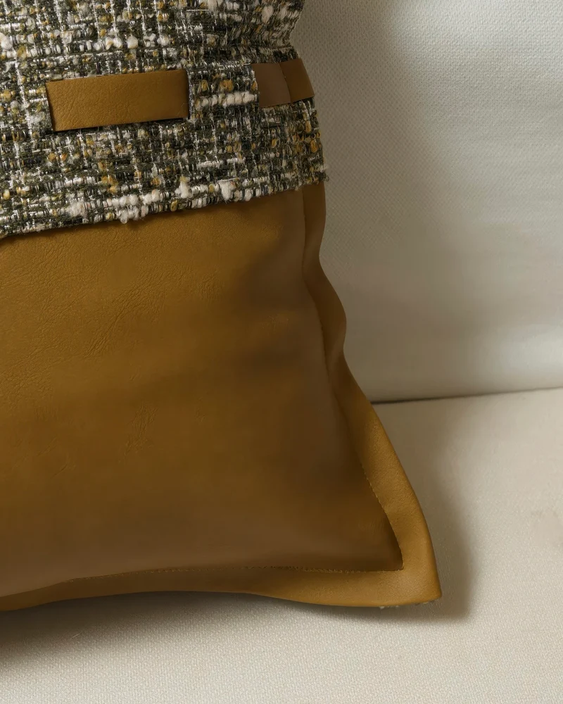 Juliette Textured Leather Lumbar Pillowcase