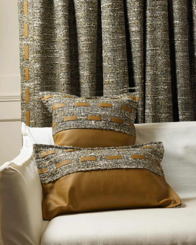 Juliette Textured Leather Lumbar Pillowcase