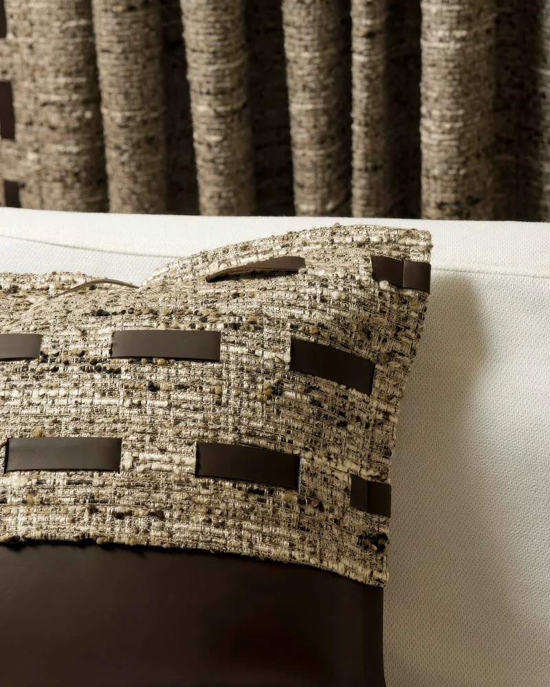 Juliette Textured Leather Lumbar Pillowcase