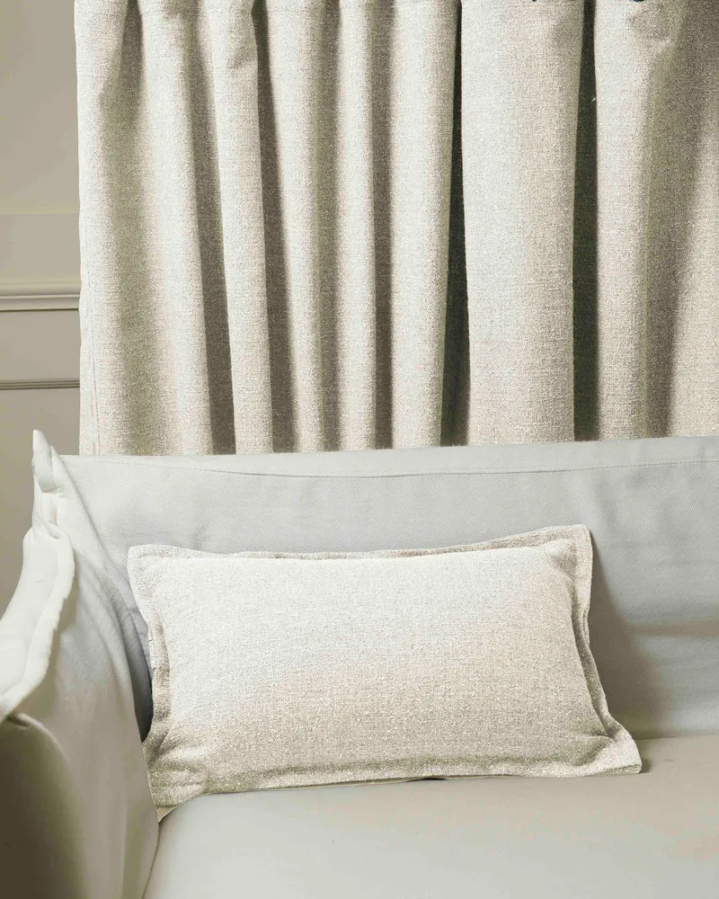 Luna Linen Blend Faux Leather Laced Lumbar Pillowcase